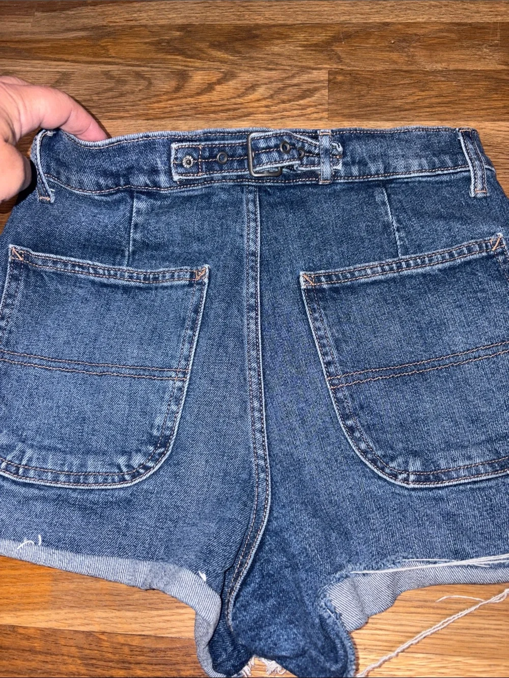 OLD NAVY sky-hi A-line jean shorts